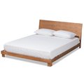 Baxton Studio Haines Modern and Contemporary Walnut Brown Finished Wood King Size Platform Bed 184-11053-Zoro